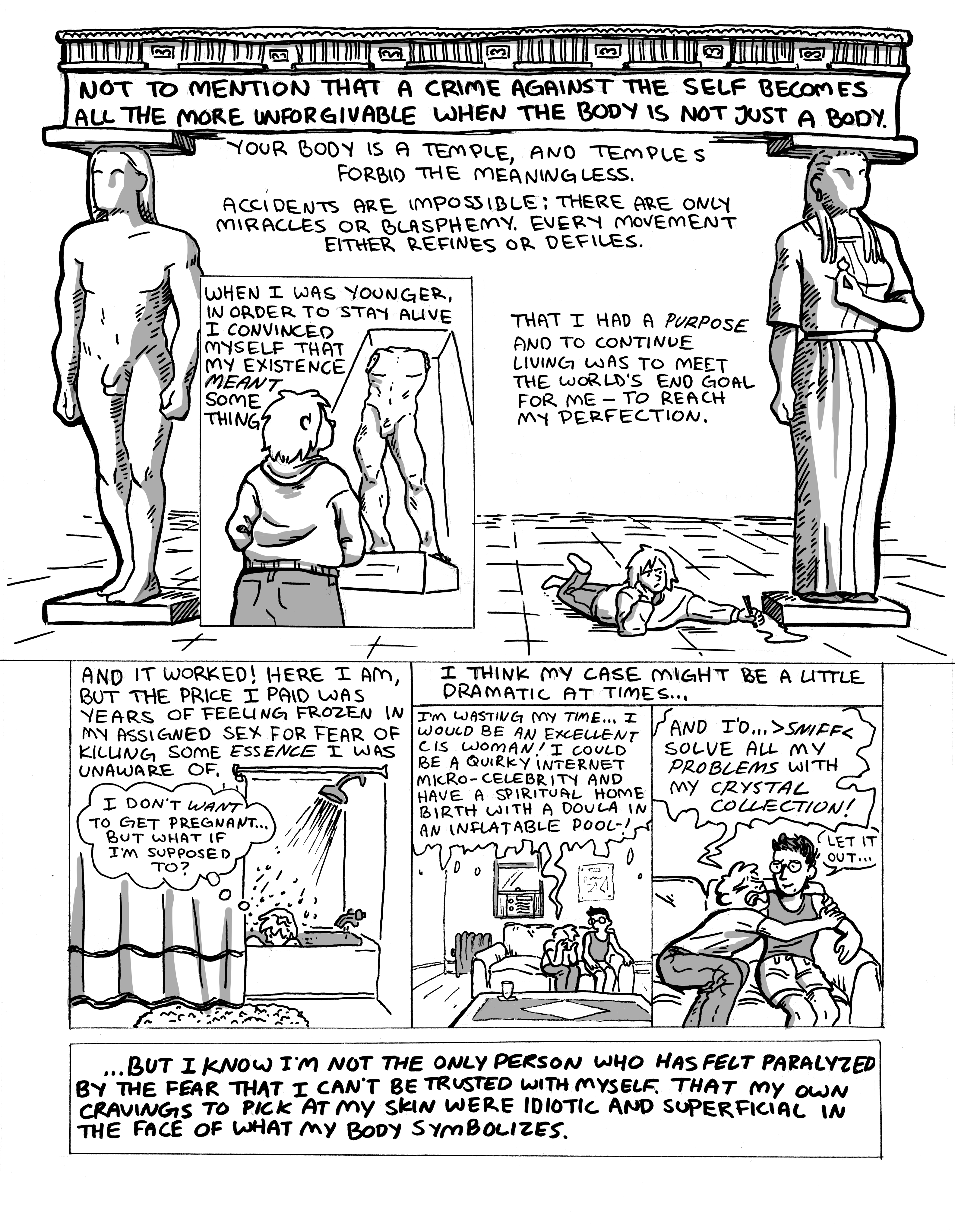 Excerpt from <i>The Comic that Defends Self Harm</i>, a short comic soon to be published in World War 3 Illustrated